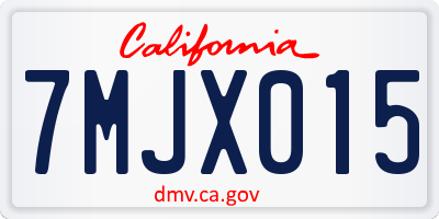CA license plate 7MJX015