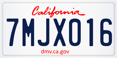 CA license plate 7MJX016