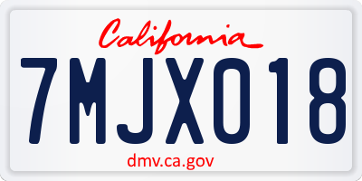 CA license plate 7MJX018