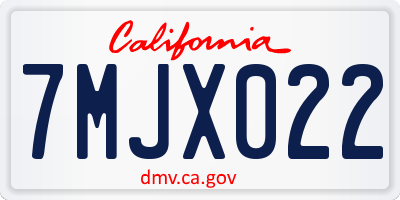 CA license plate 7MJX022