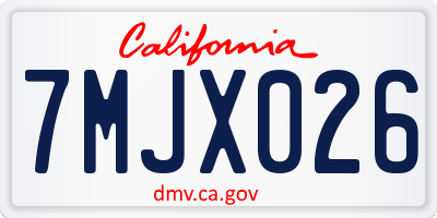 CA license plate 7MJX026