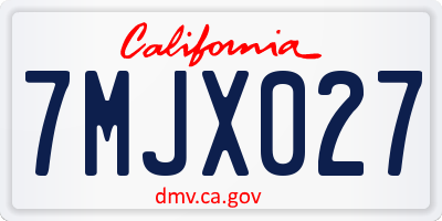 CA license plate 7MJX027