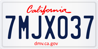 CA license plate 7MJX037