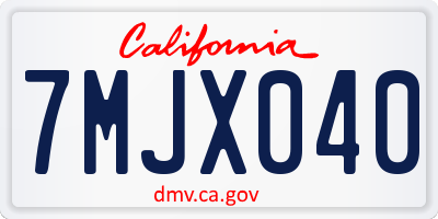 CA license plate 7MJX040