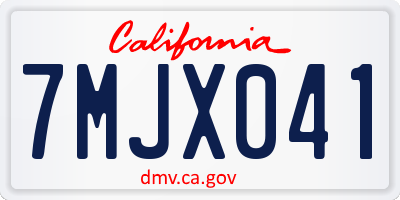 CA license plate 7MJX041