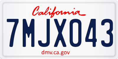 CA license plate 7MJX043