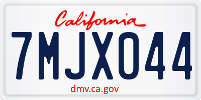 CA license plate 7MJX044