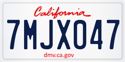 CA license plate 7MJX047