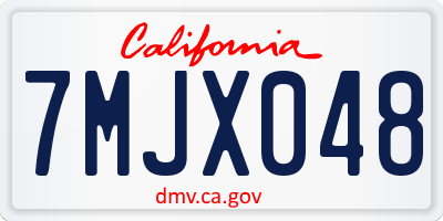 CA license plate 7MJX048