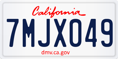 CA license plate 7MJX049