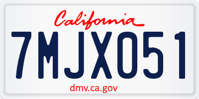 CA license plate 7MJX051