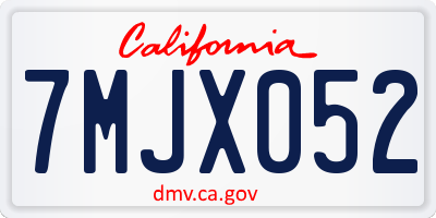 CA license plate 7MJX052