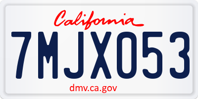 CA license plate 7MJX053