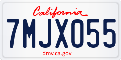 CA license plate 7MJX055