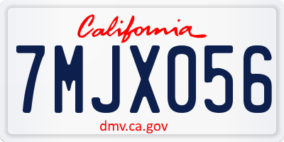 CA license plate 7MJX056