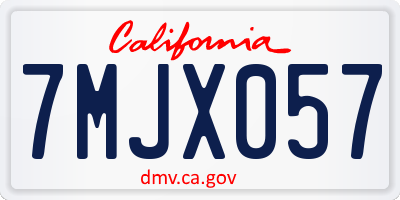 CA license plate 7MJX057