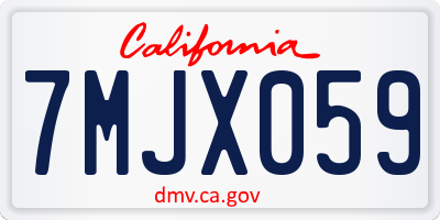 CA license plate 7MJX059