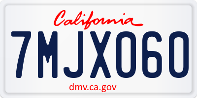 CA license plate 7MJX060
