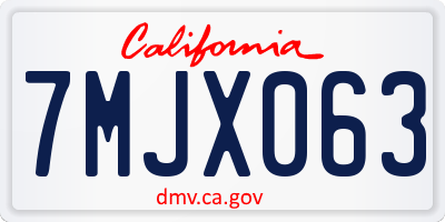 CA license plate 7MJX063