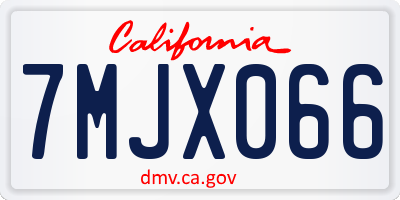 CA license plate 7MJX066