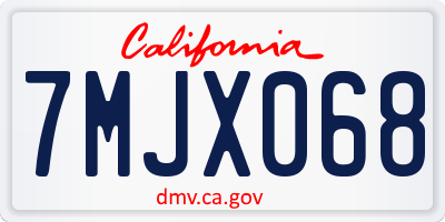 CA license plate 7MJX068