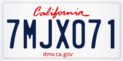 CA license plate 7MJX071