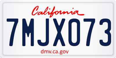 CA license plate 7MJX073