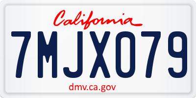 CA license plate 7MJX079