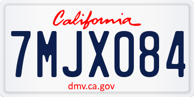 CA license plate 7MJX084