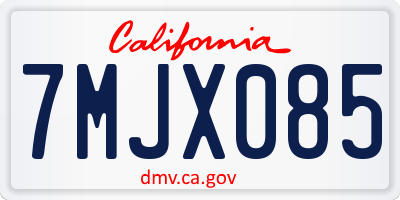 CA license plate 7MJX085