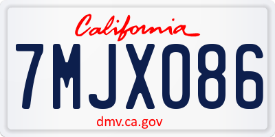 CA license plate 7MJX086