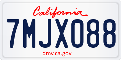 CA license plate 7MJX088