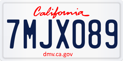 CA license plate 7MJX089