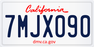 CA license plate 7MJX090