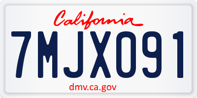 CA license plate 7MJX091