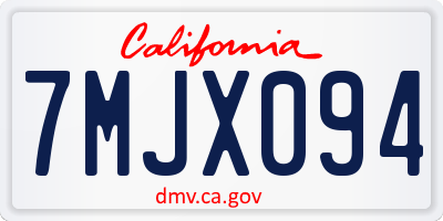 CA license plate 7MJX094