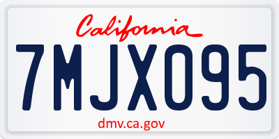 CA license plate 7MJX095