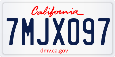 CA license plate 7MJX097