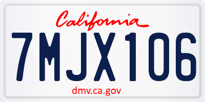 CA license plate 7MJX106