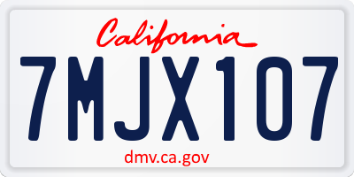 CA license plate 7MJX107