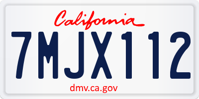 CA license plate 7MJX112