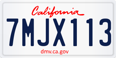 CA license plate 7MJX113
