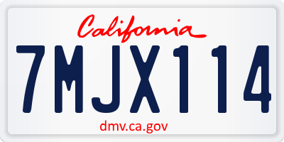 CA license plate 7MJX114