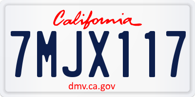 CA license plate 7MJX117