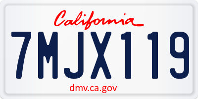 CA license plate 7MJX119