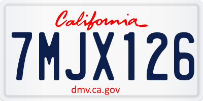 CA license plate 7MJX126