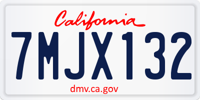 CA license plate 7MJX132