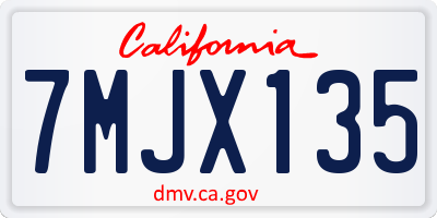 CA license plate 7MJX135