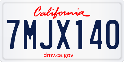 CA license plate 7MJX140