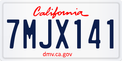 CA license plate 7MJX141